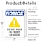 Signmission Do Not Park In Front Of Door OSHA Notice Sign, Aluminum, 7in W x 10in L, 2PK OS-2PACK-NS-A-710-V-11329 - alternate 2